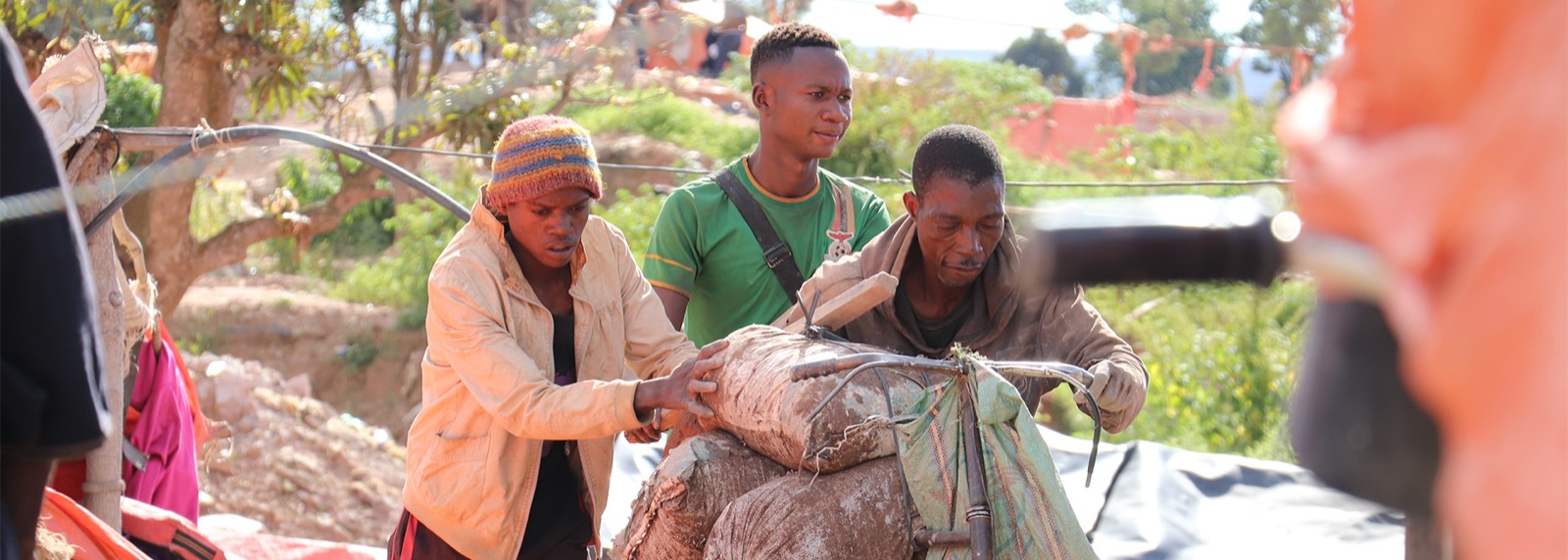 Transporting bags of cobalt